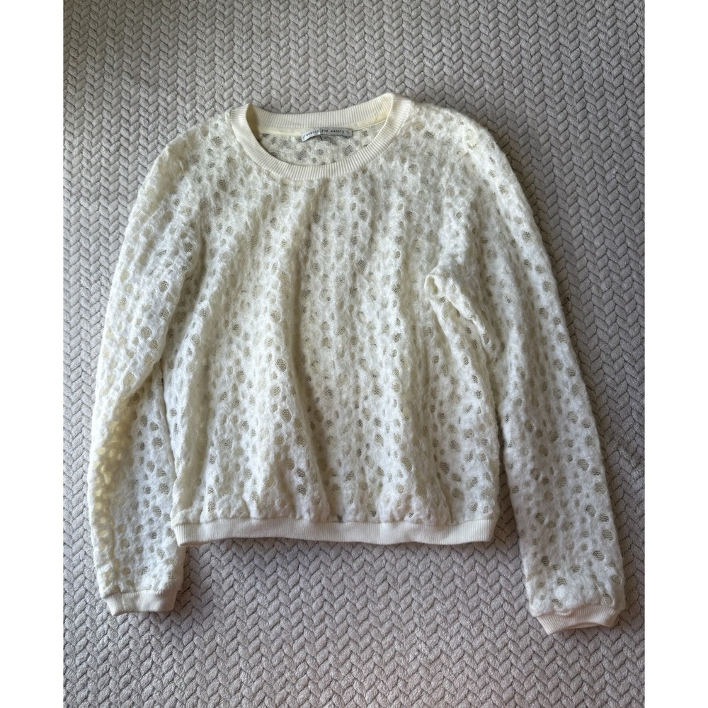 Search For Sanity Cream Crochet Long Sleeved Top Women's Size M